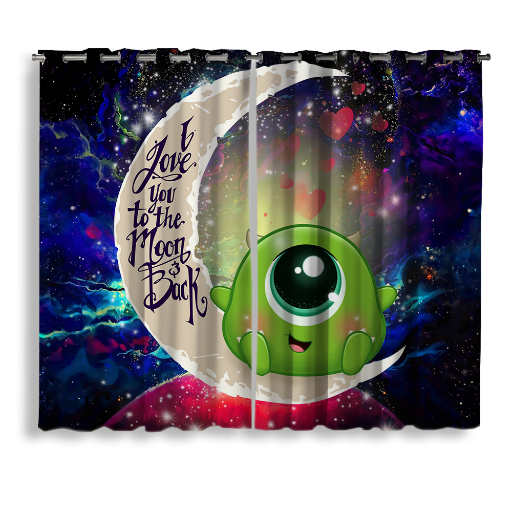 Mike Monster Inc Galaxy Window Curtain - Cute Love You To The Moon