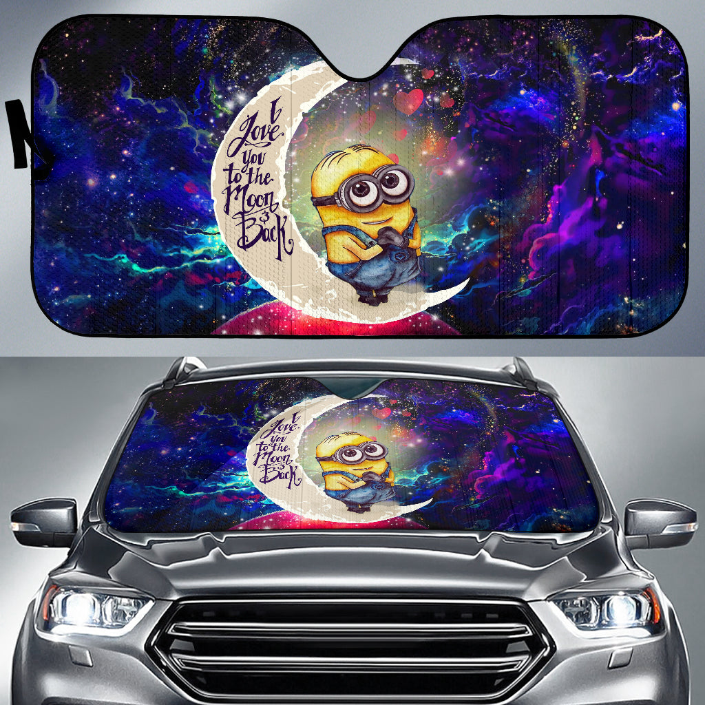 Minions Despicable Me Galaxy Car Auto Sunshades - Love You To The Moon
