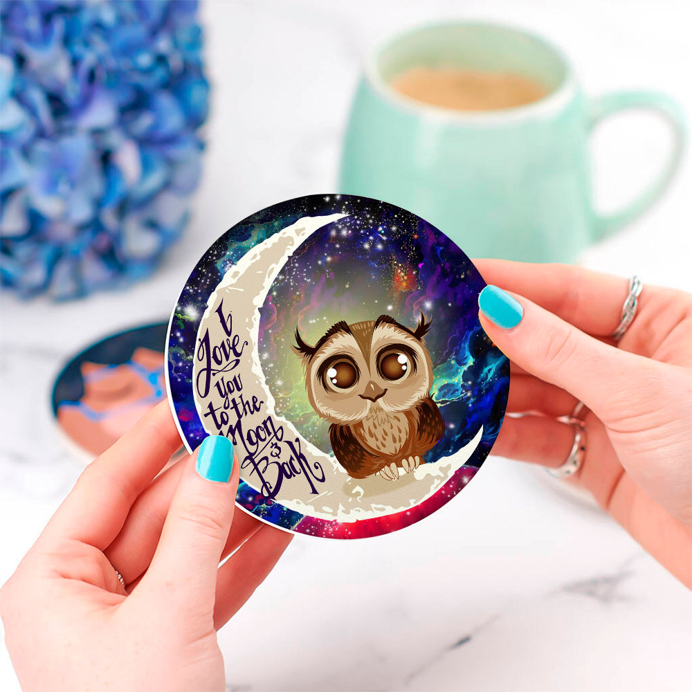 Owl Love You To The Moon Galaxy  Drink Coasters