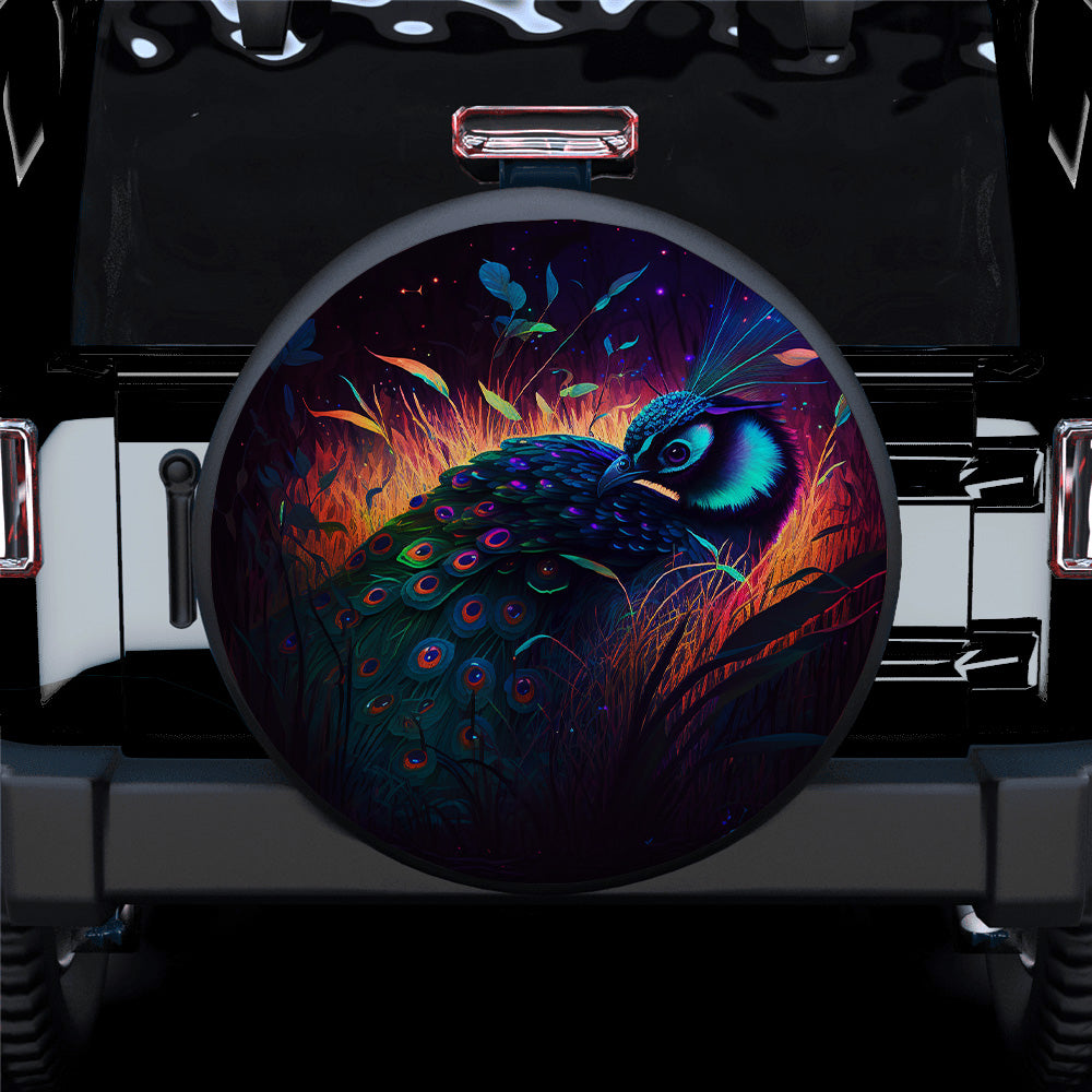 Cozy Cute Peacock Jeep Car Spare Tire Covers for Campers