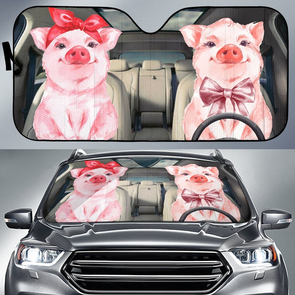 Cute Pig Windshield Sun Shades Car Accessories Decor Gift