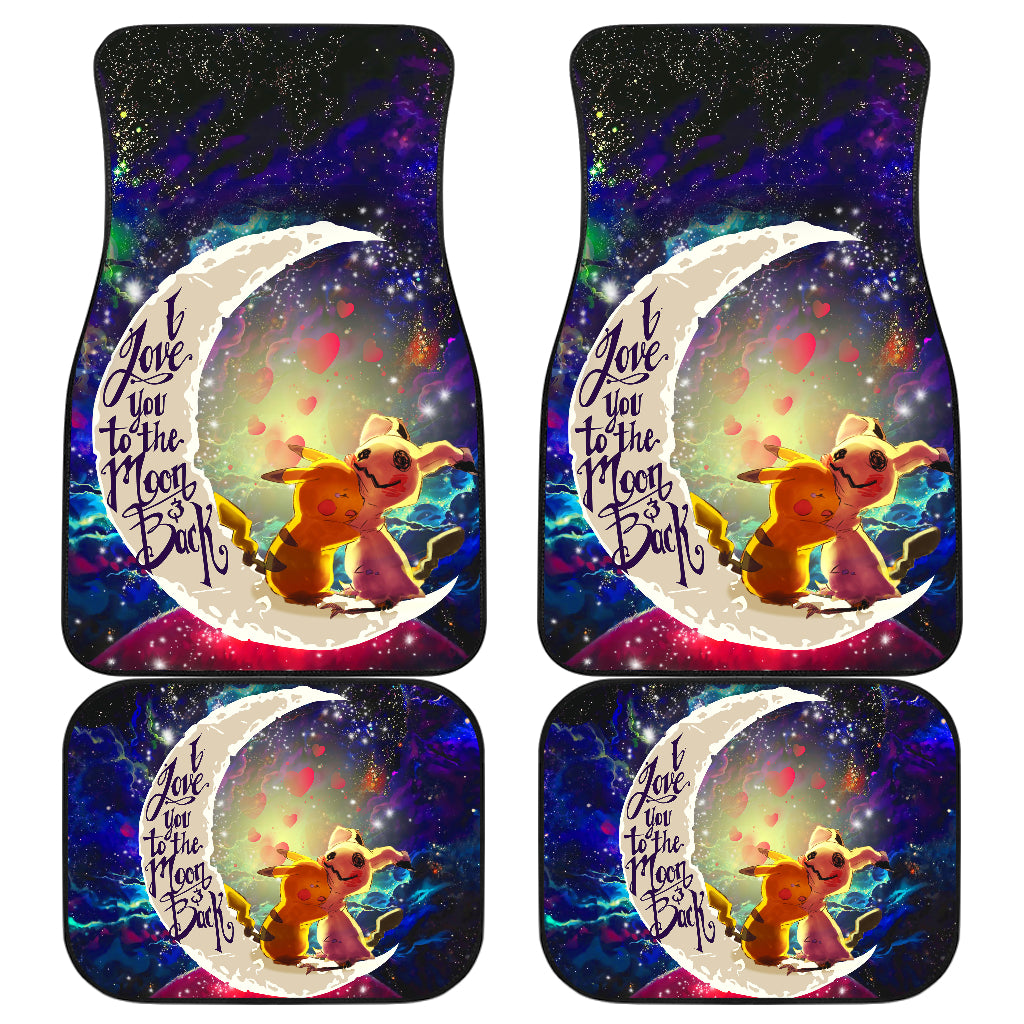 Pikachu Mimikyu Love You To The Moon Galaxy Car Mats