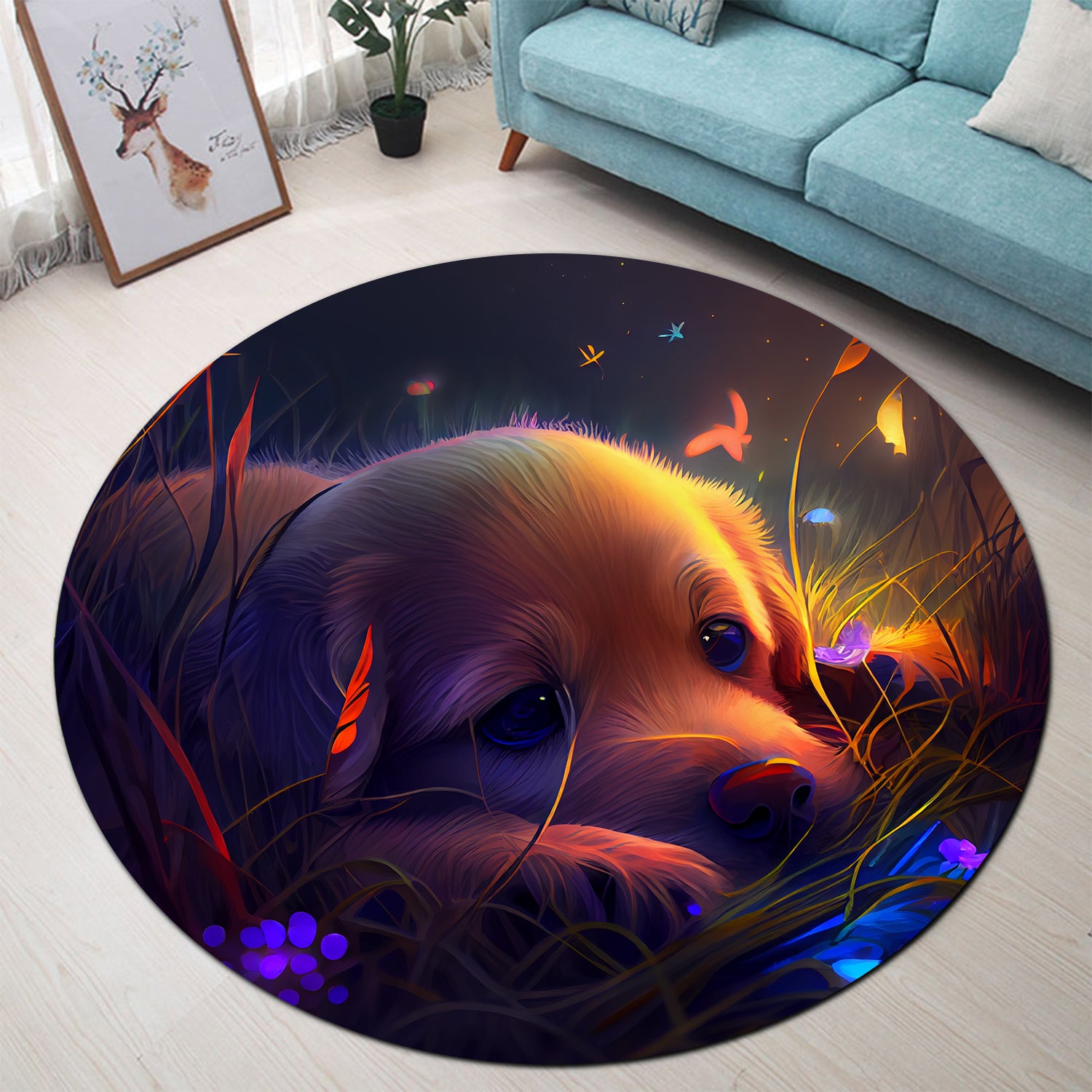 Cute Puppy Carpet Rug for Bedroom and Living Room Home Decor