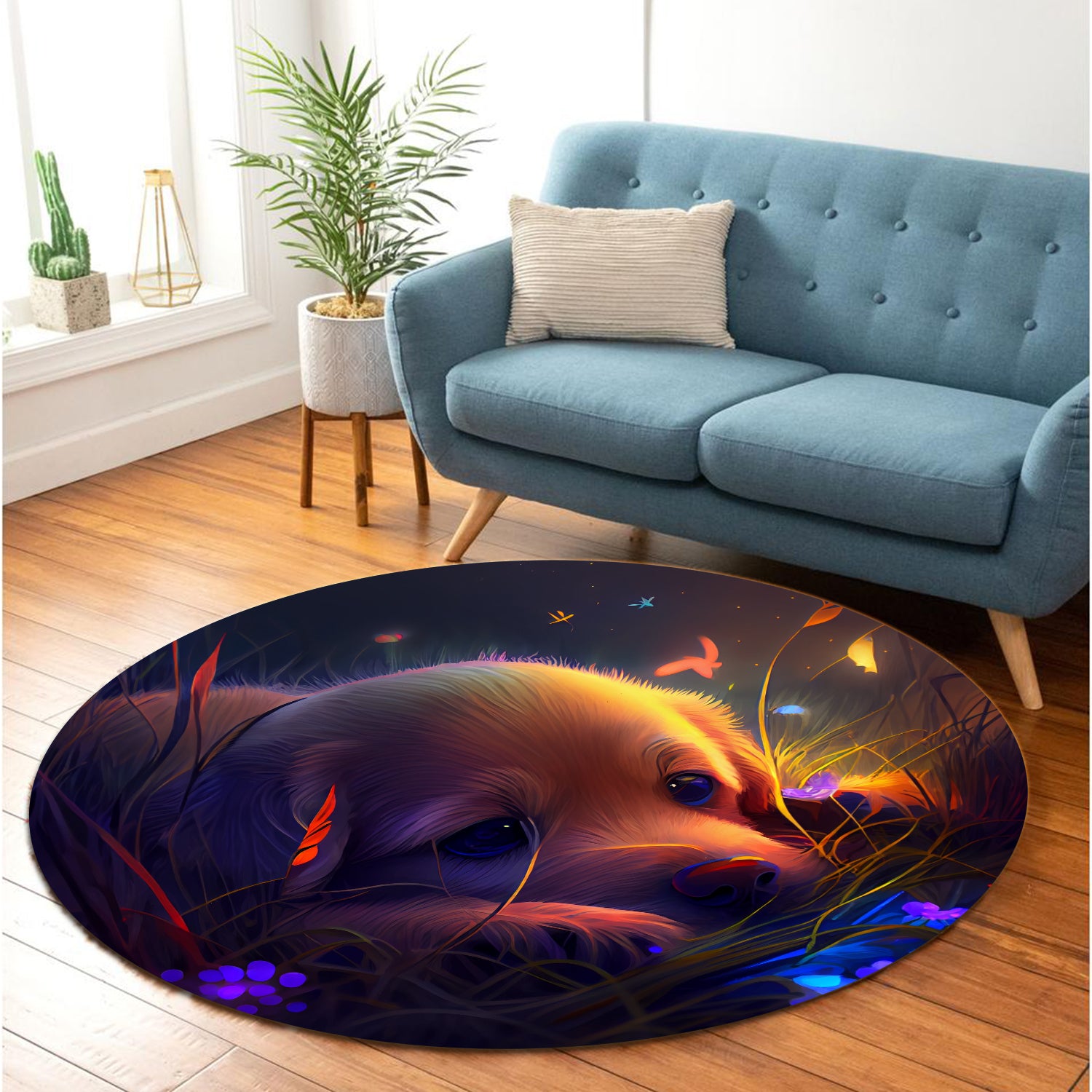 Cute Puppy Carpet Rug for Bedroom and Living Room Home Decor