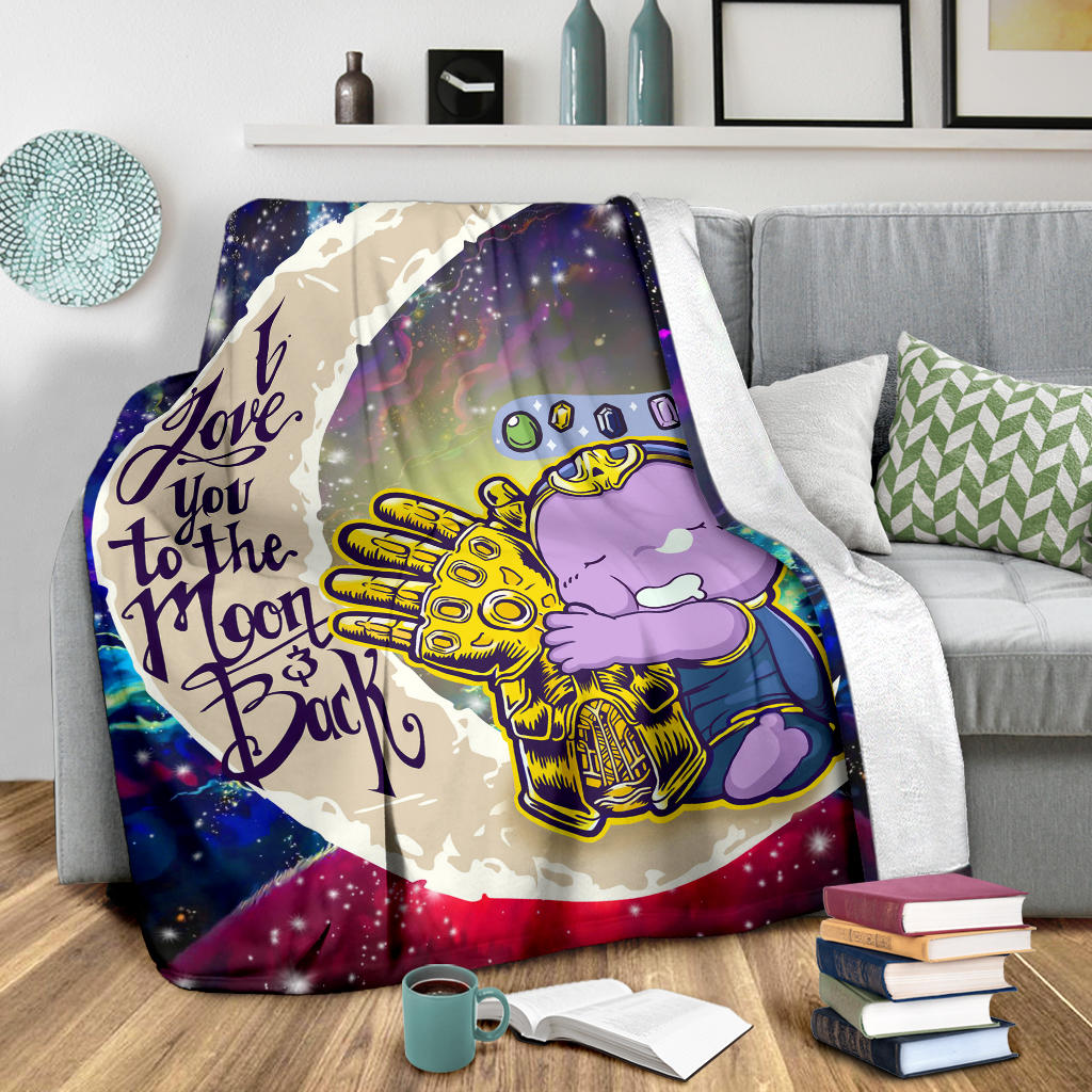 Thanos Love You To The Moon Galaxy Blanket - Cute Premium Design