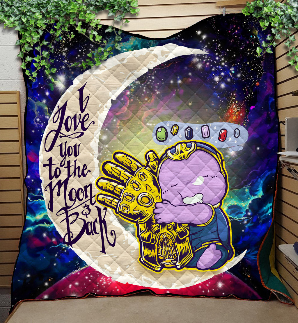 Thanos Love You To The Moon Galaxy Quilt Blanket 50x60 Inches
