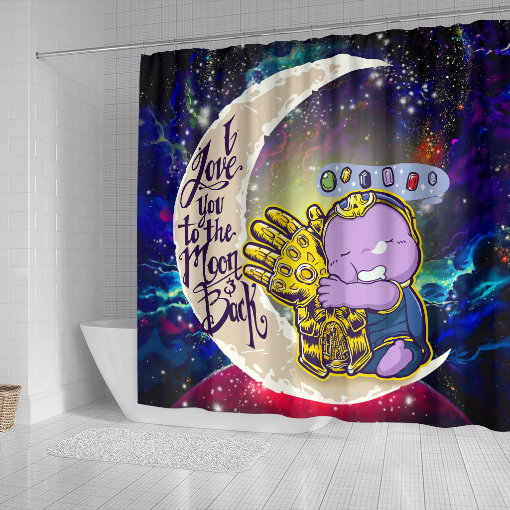 Thanos Love You To The Moon Galaxy Design Shower Curtain