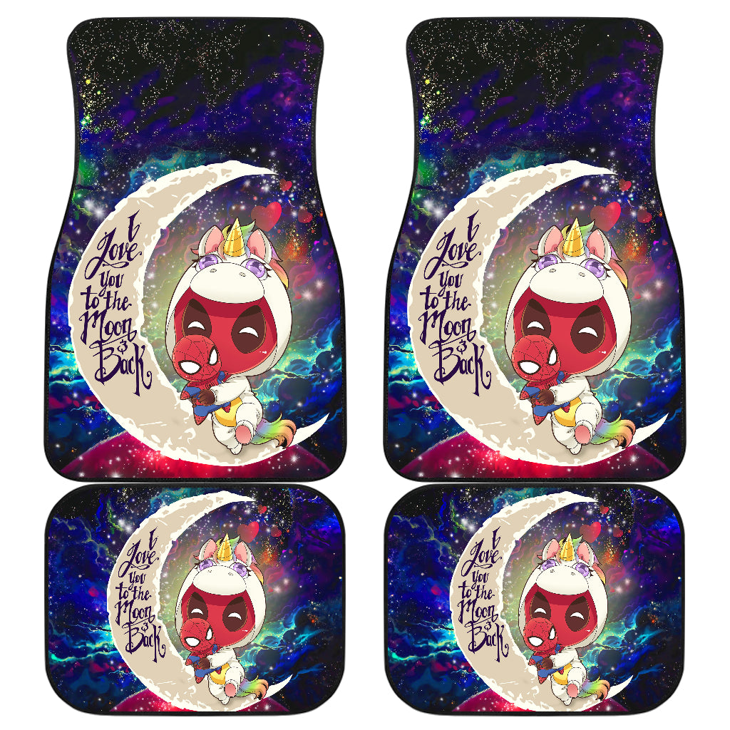 Unicorn Deadpool Spiderman Love You To The Moon Galaxy Car Mats