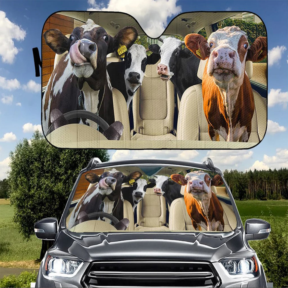 Dairy Cows Car Sunshades for Family Vehicles Auto Protection
