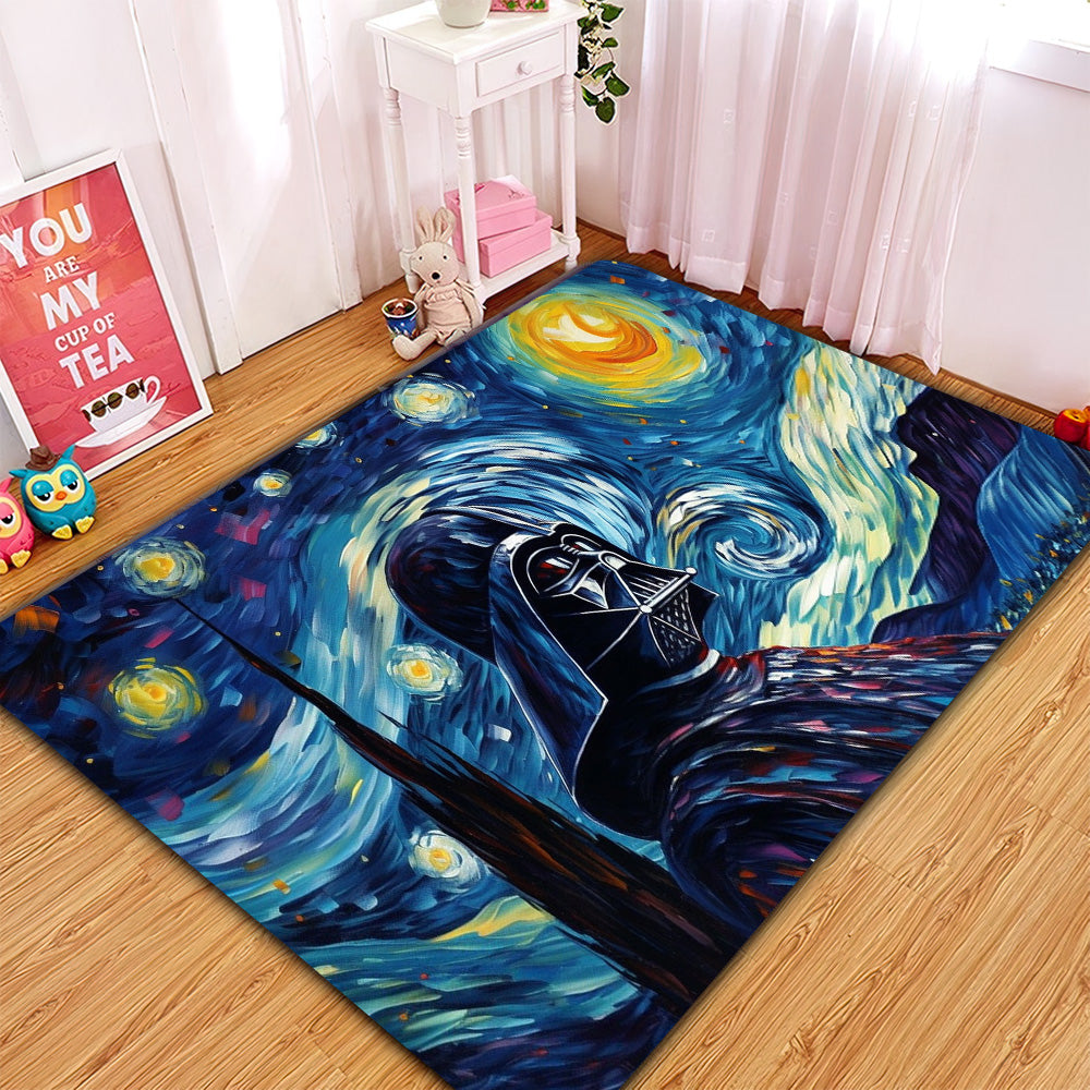 Darth Vader Starry Night Rug for Home Room Decor