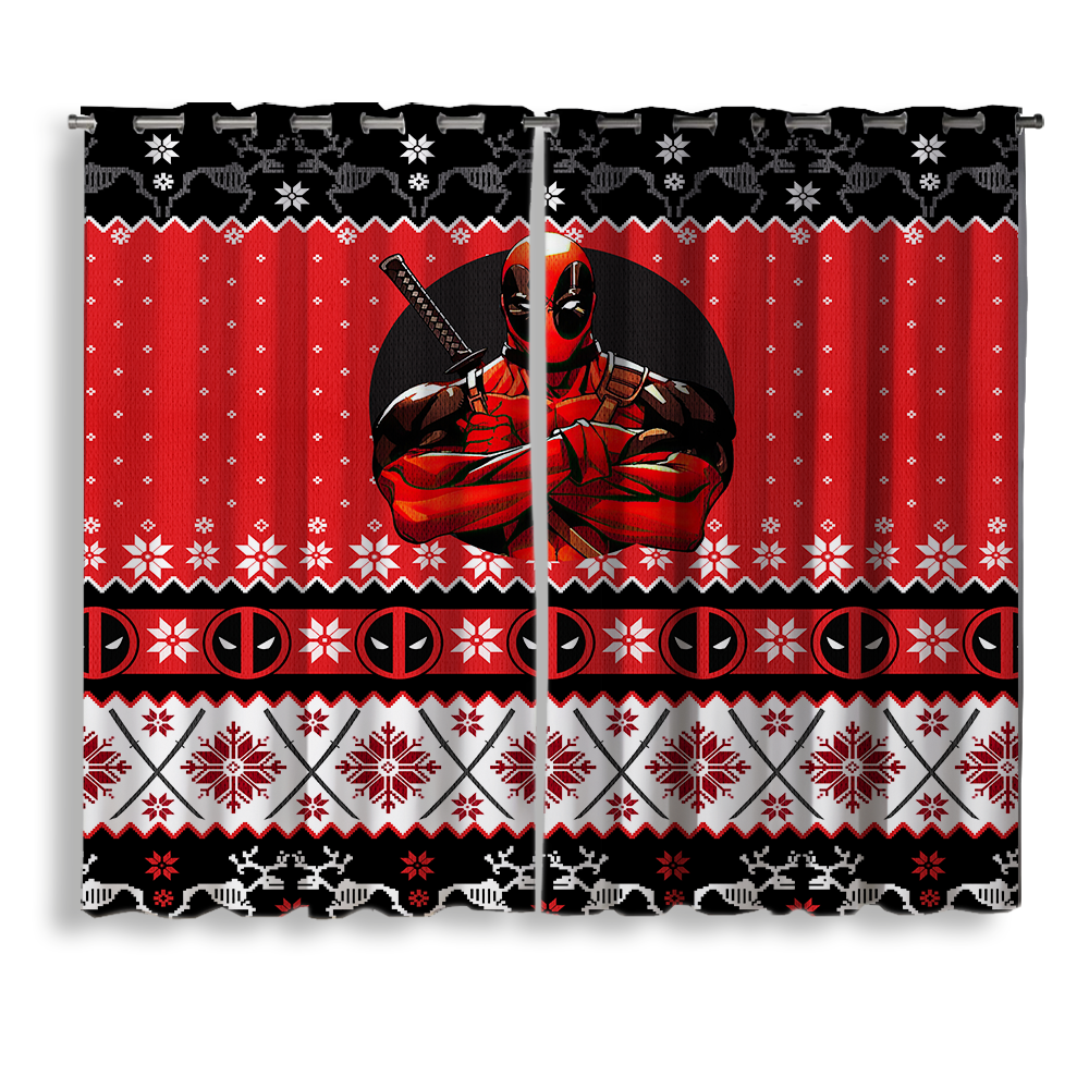 Deadpool Holiday Window Curtain for Christmas Decor