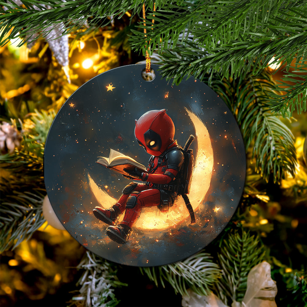 Deadpool Crescent Moon  Circle Ornament Perfect Holiday Gift
