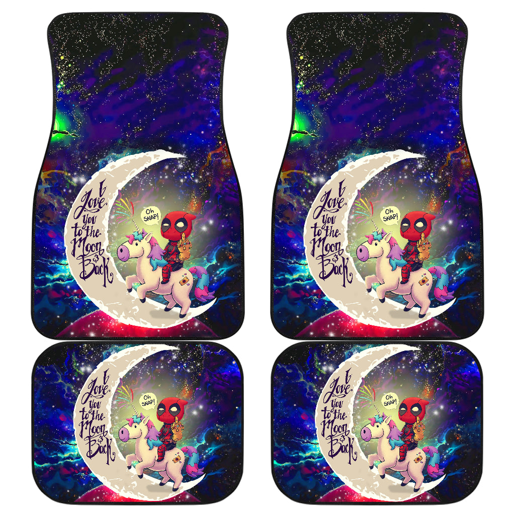 Deadpool Unicorn Galaxy Car Mats - Love You To The Moon Design