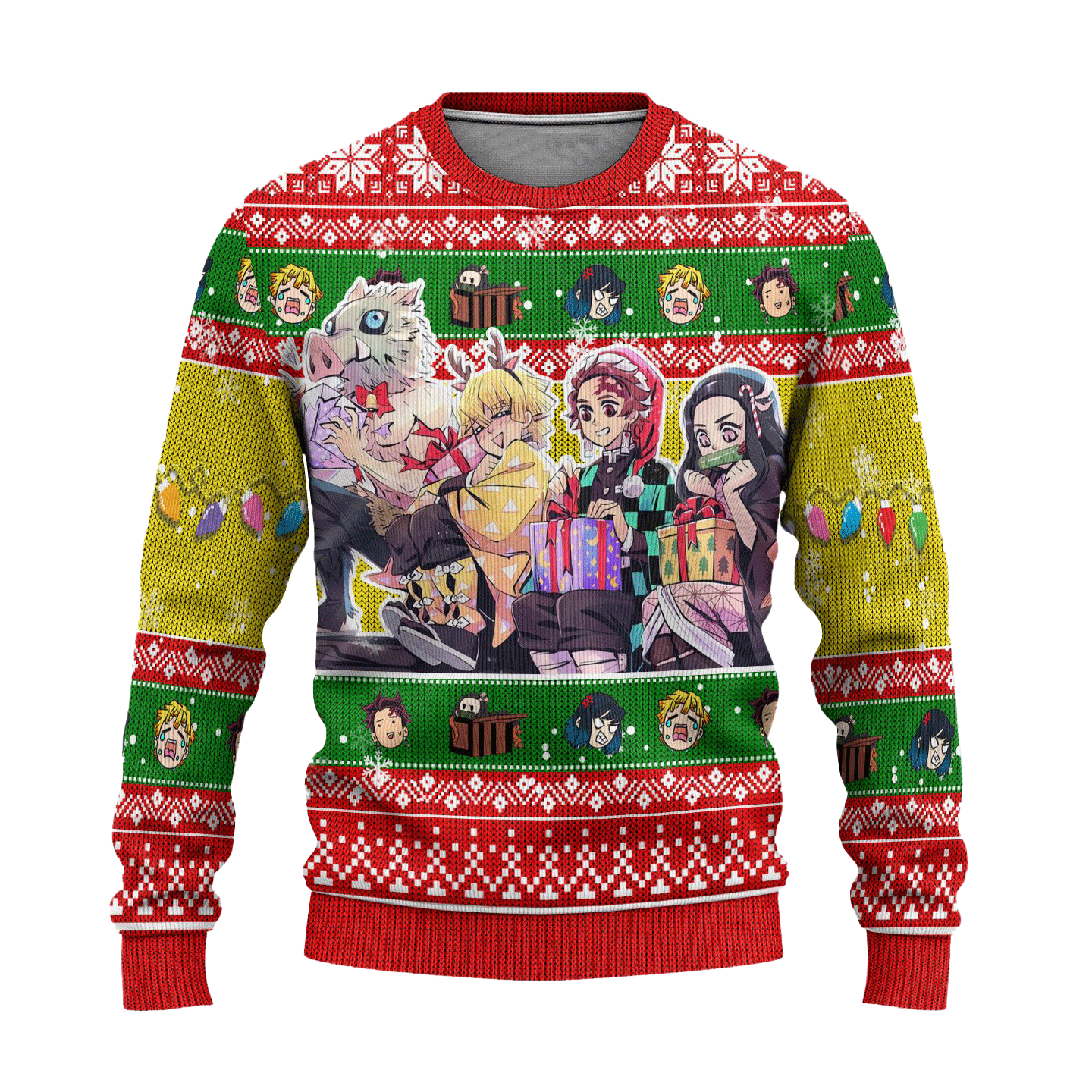 Demon Slayer Ugly Christmas Sweater Characters Holiday Gift