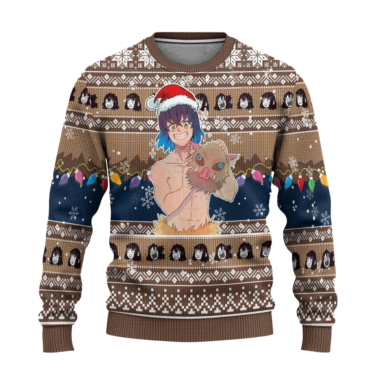 Inosuke Hashibira Demon Slayer Ugly Christmas Sweater Xmas Gift