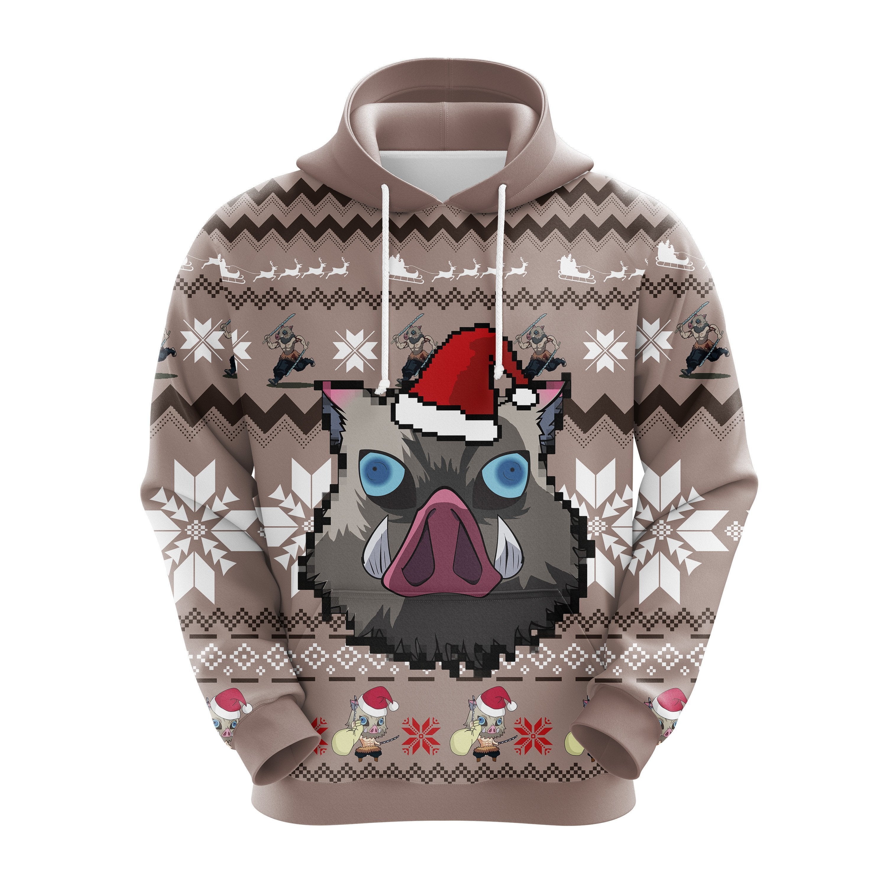 Demon Slayer Kimetsu No Yaiba Inosuke Cute Christmas Hoodie Gift
