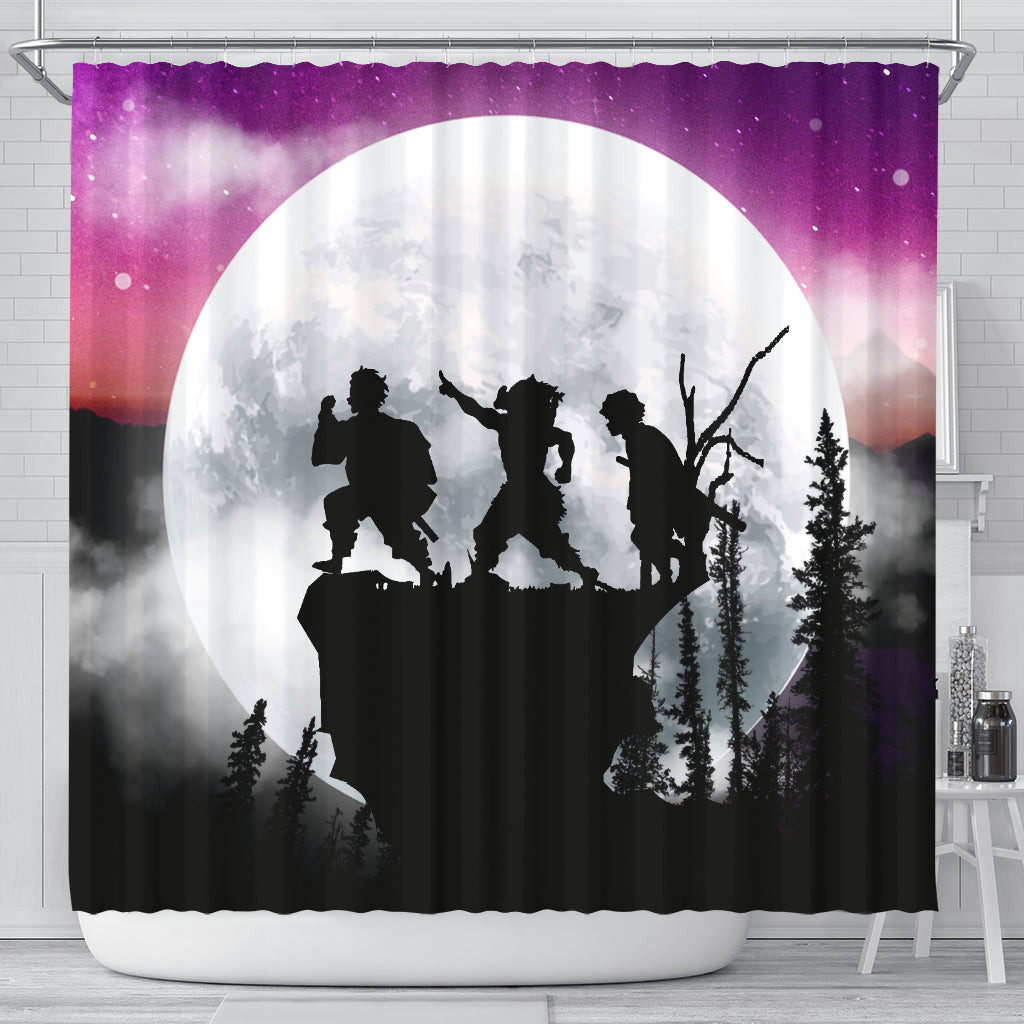 Demon Slayer Kimetsu No Yaiba Shower Curtain Moonnight Design