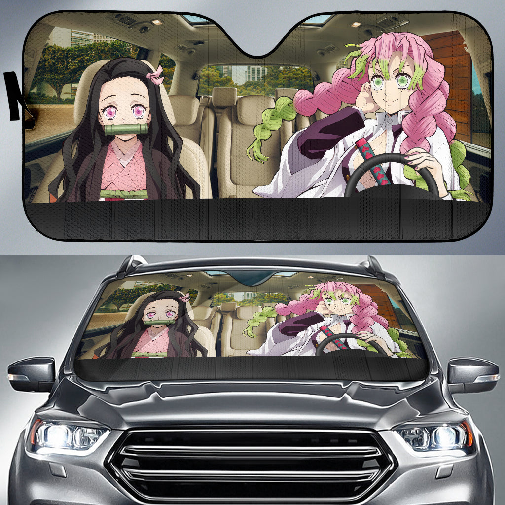 Demon Slayer Nezuko Mitsuri Car Sunshades for Auto Protection
