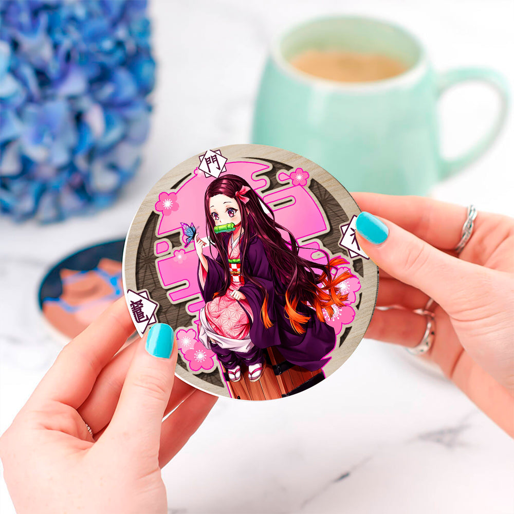 Nezuko Kamado Demon Slayer  Drink Coasters 7764532428955