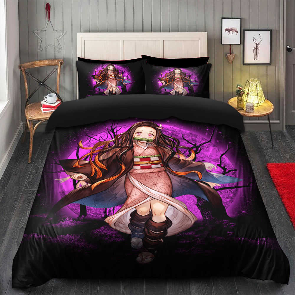 Demon Slayer Nezuko Bedding Set Duvet Cover with 2 Pillowcases
