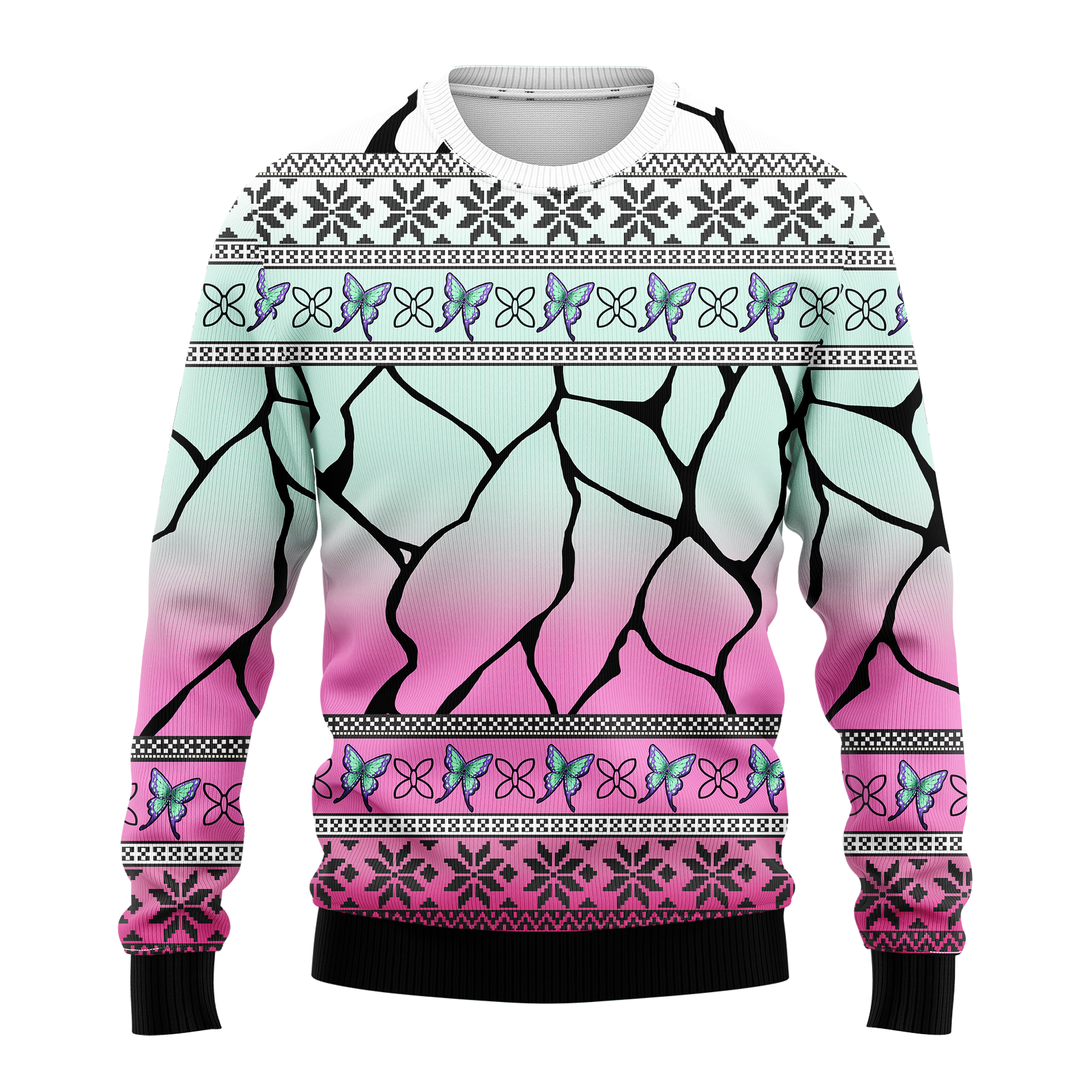 Demon Slayer Shinobu Ugly Christmas Sweater Anime Holiday Gift