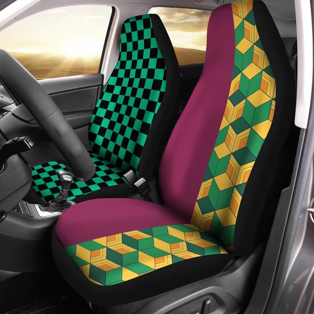 Demon Slayer Tanjiro Giyuu Car Seat Covers - Anime Auto Accessories