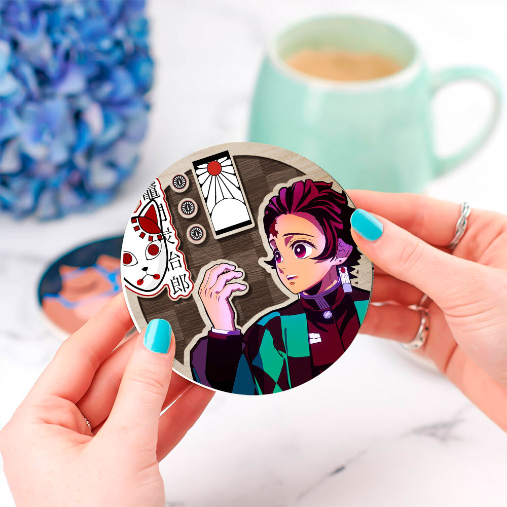 Demon Slayer Tanjiro Kamado Coasters -  Drink Coasters