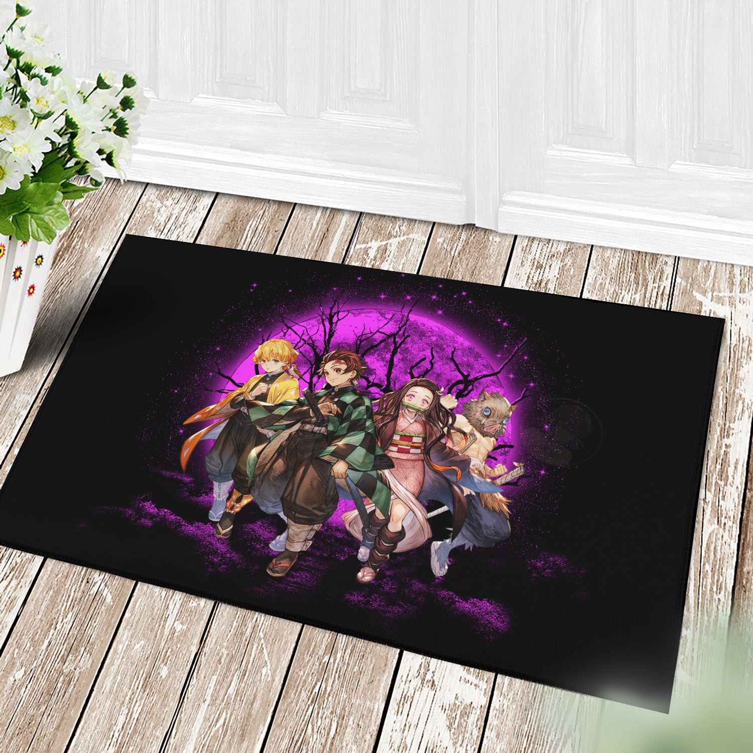 Demon Slayer Pink Team Moonlight Doormat for Home Decor