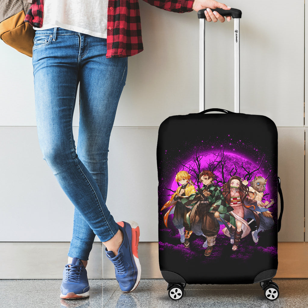 Demon Slayer Pink Moonlight Suitcase Protector Cover Luggage Cover