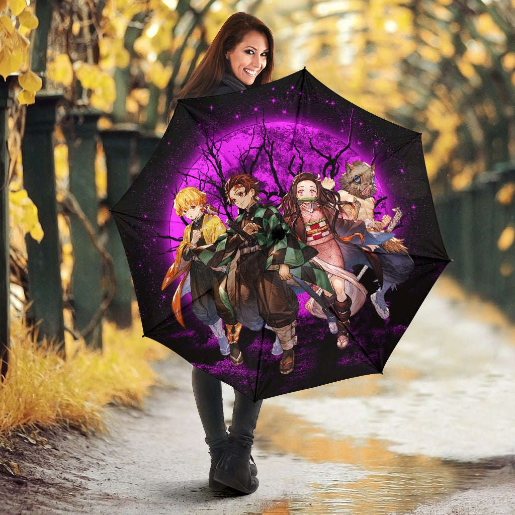Demon Slayer Pink Team Moonlight Umbrella - Durable, Stylish Accessory
