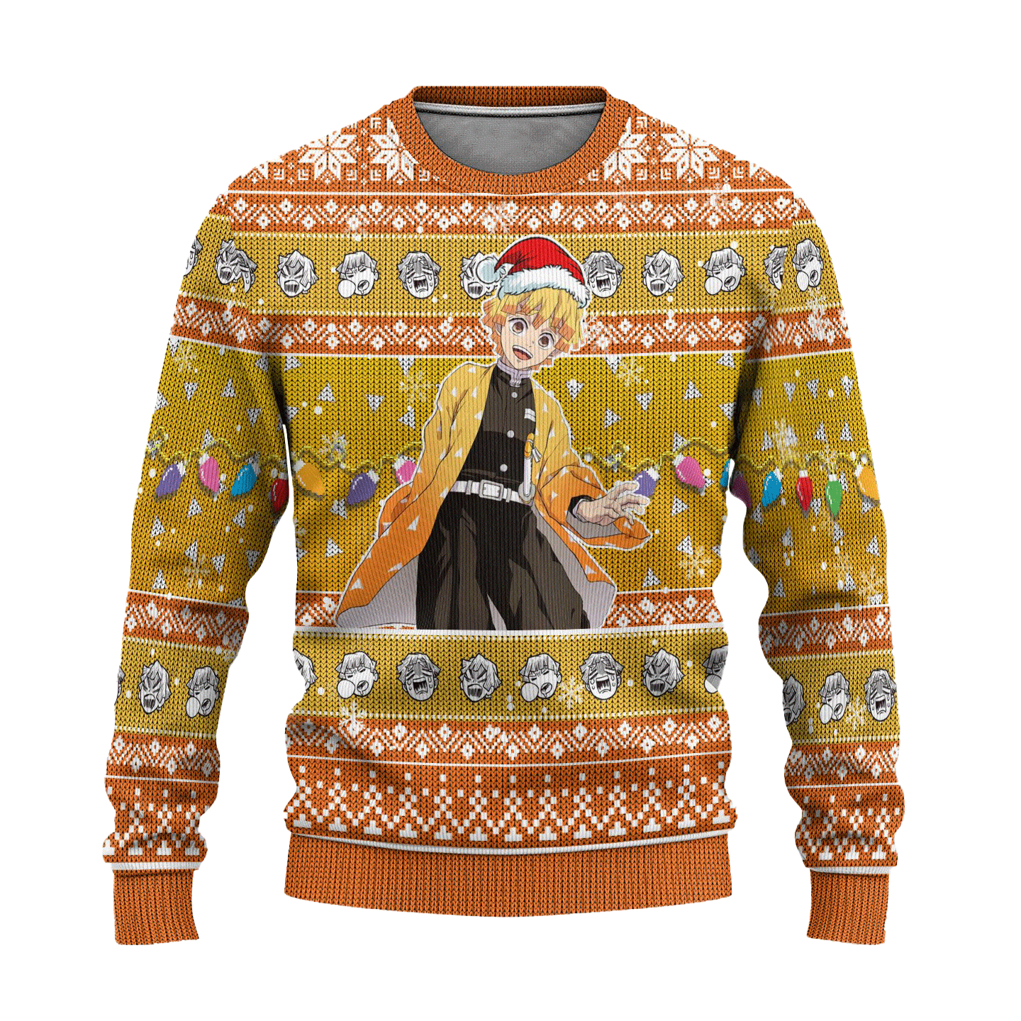 Demon Slayer Zenitsu Agatsuma Ugly Christmas Sweater Xmas Gift