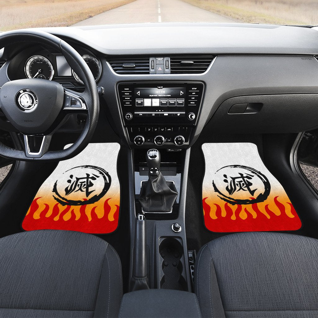 Demon Slayer Kyojuro Rengoku Car Floor Mats Kimetsu no Yaiba Accessory