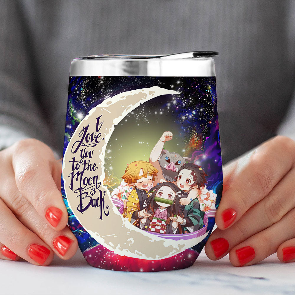 Demon Slayer Team Love You To The Moon Premium Wine Tumbler