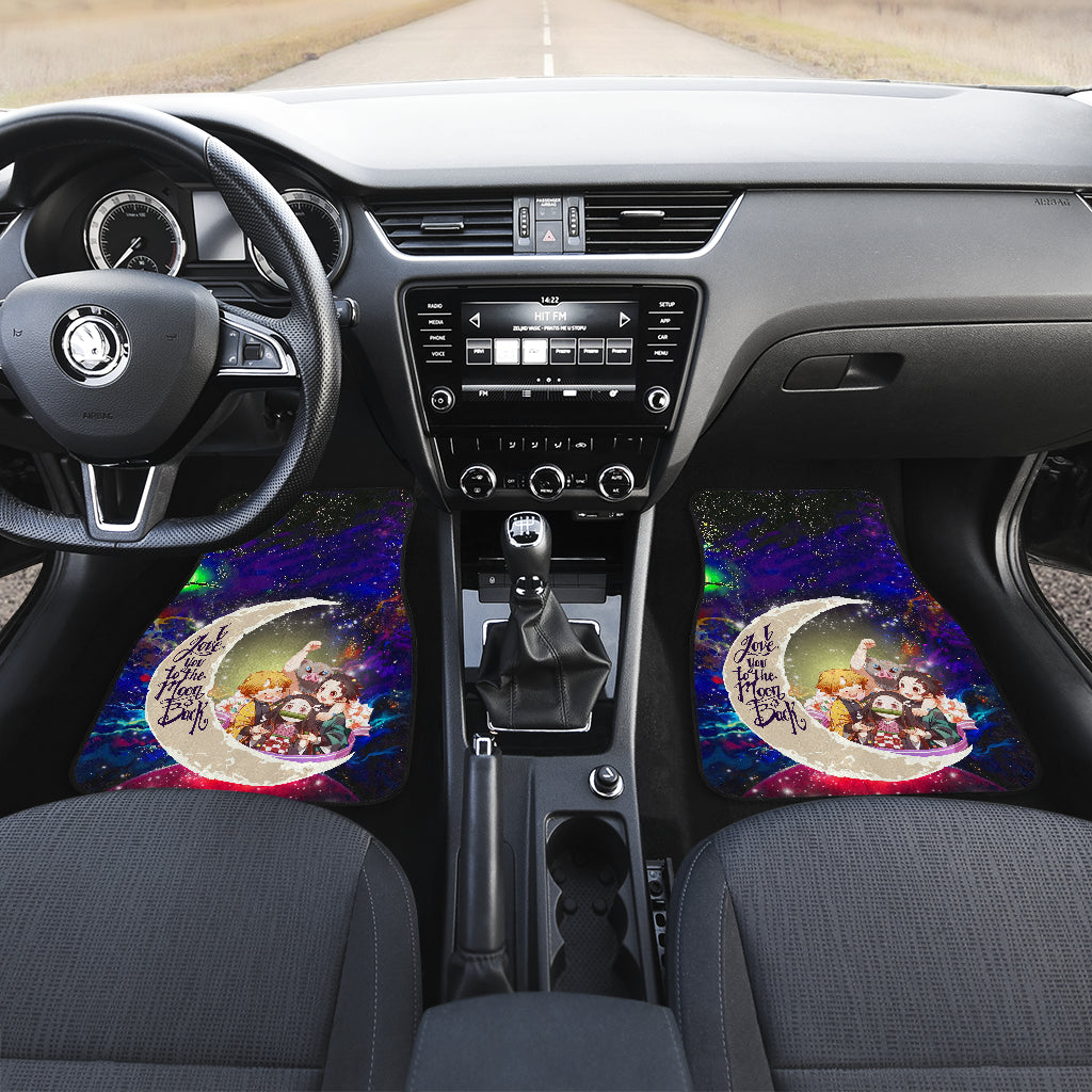 Demon Slayer Galaxy Car Mats - Love You To The Moon Design