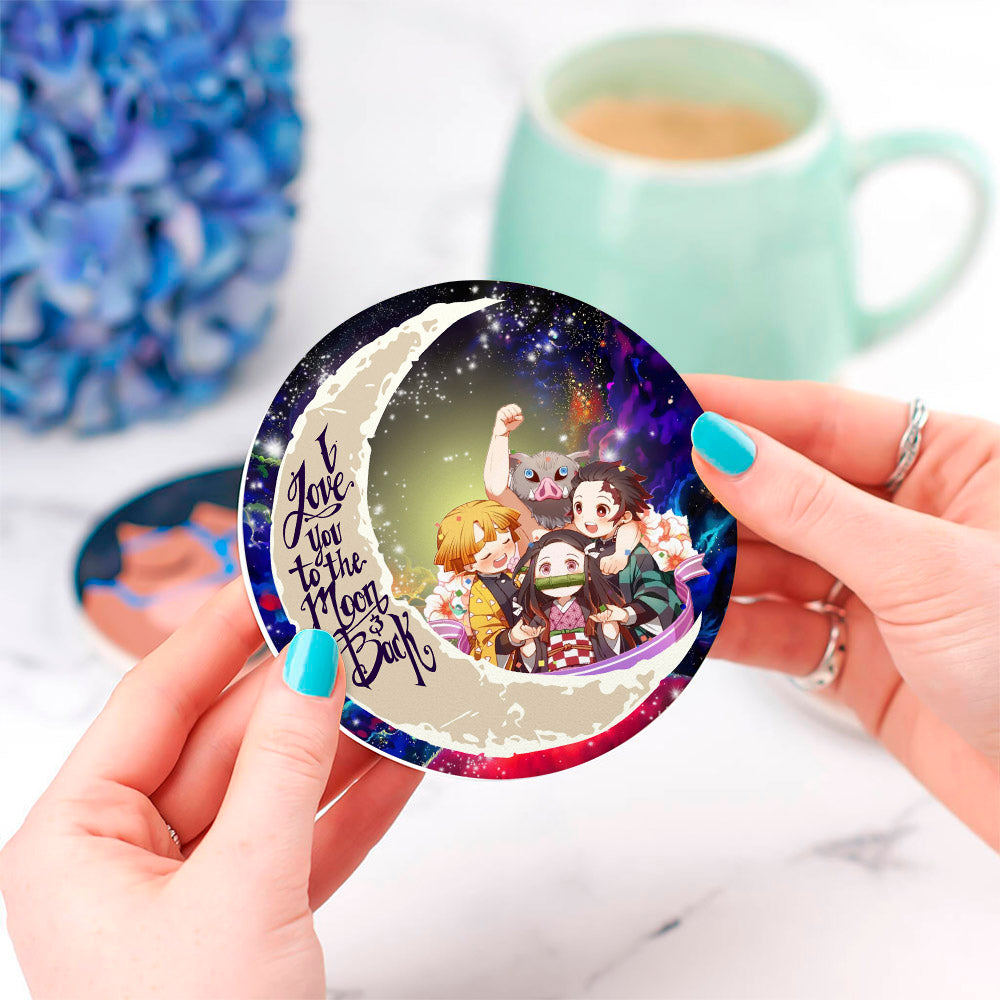 Demon Slayer Team Galaxy  Drink Coasters - Love You to the Moon