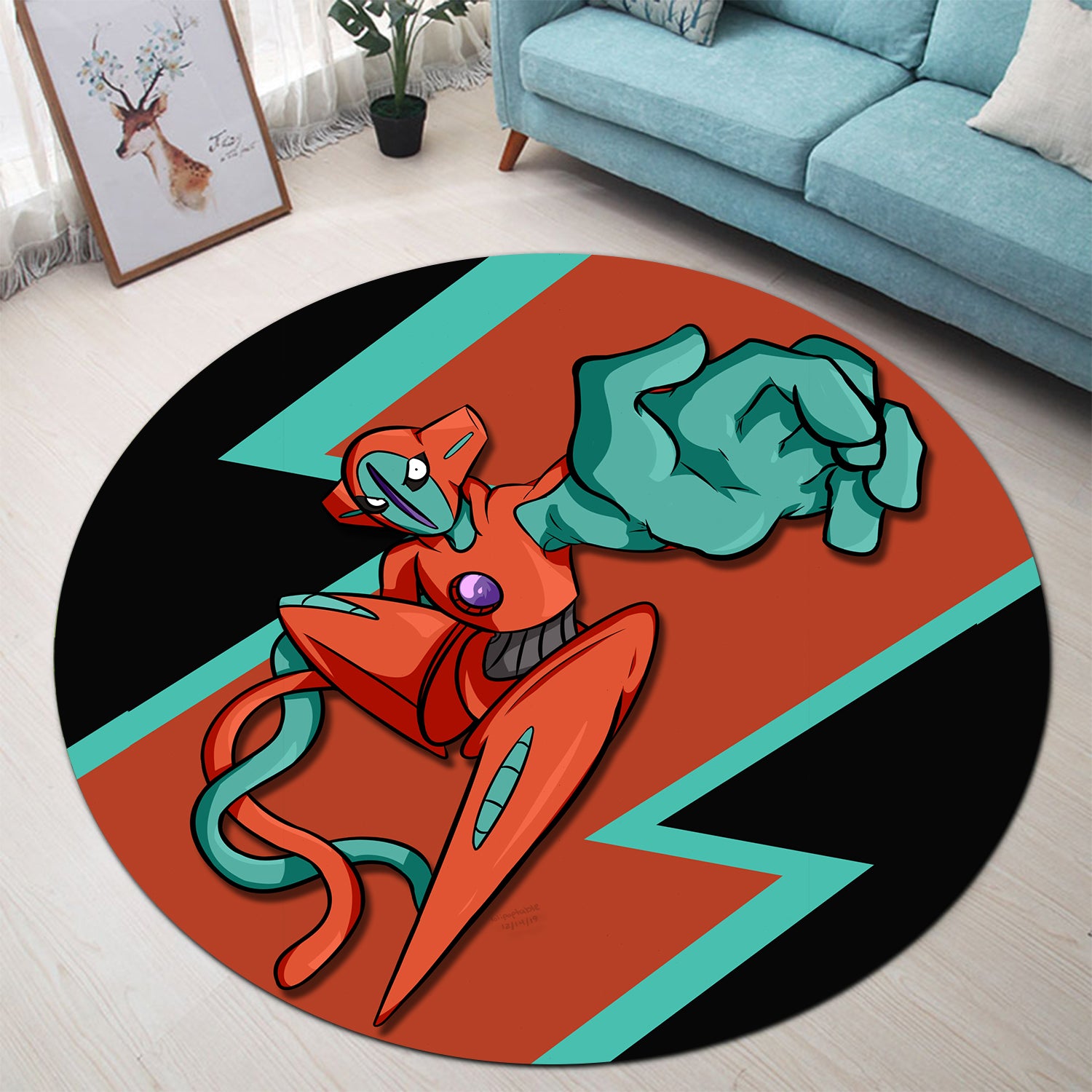 Deoxys Pokemon Rug for Bedroom and Living Room Home Decor