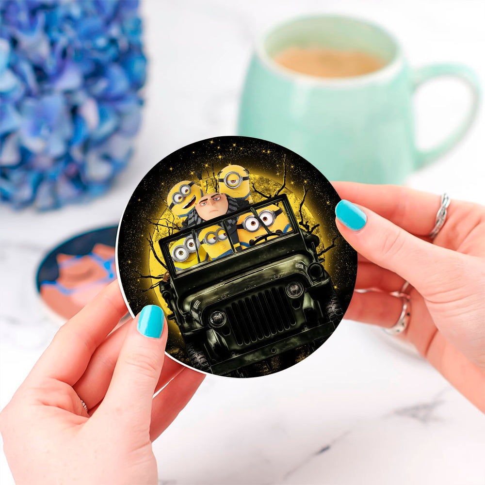 Despicable Me Halloween Jeep Gru Minions  Drink Coasters