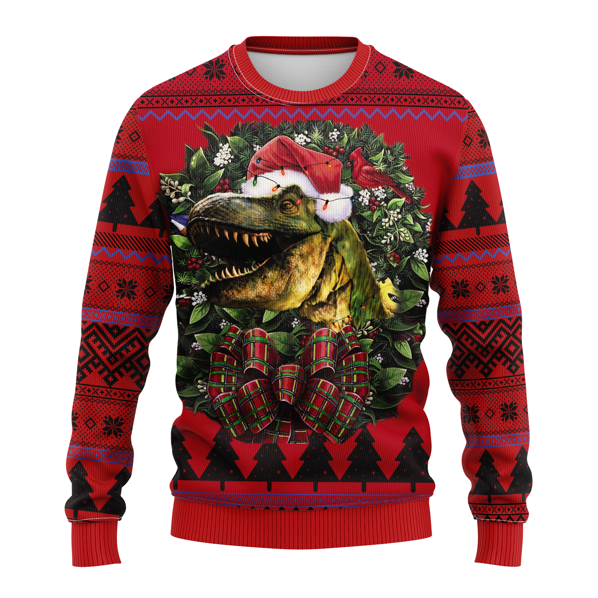 Dinosaur 2 Ugly Christmas Sweater for Thanksgiving Gift