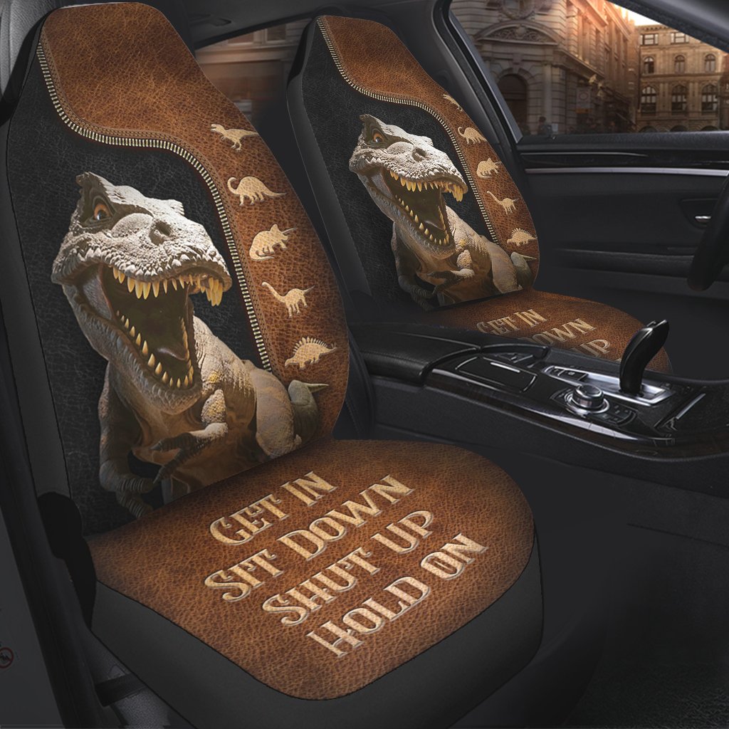 Dinosaurs Zip Pattern Car Seat Cover - Fun Design for Kids