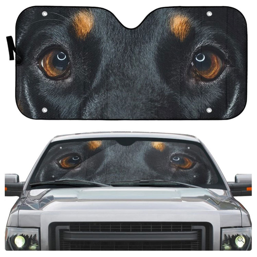 Custom Doberman Dog Eyes Car Sun Shades Windshield Accessories Gift
