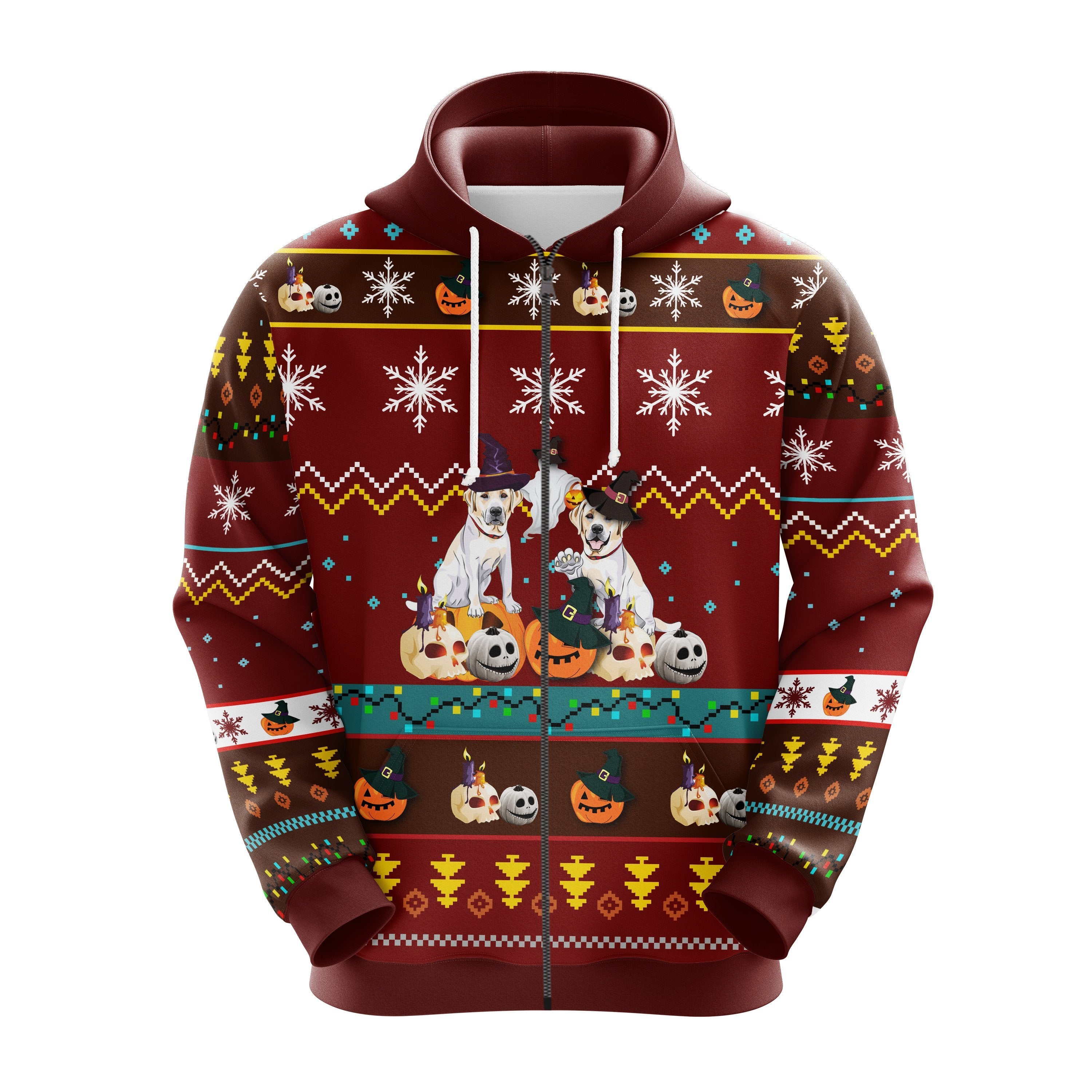 Cute 3D Dog Hoodie Red Brown for Halloween and Thanksgiving Gifts