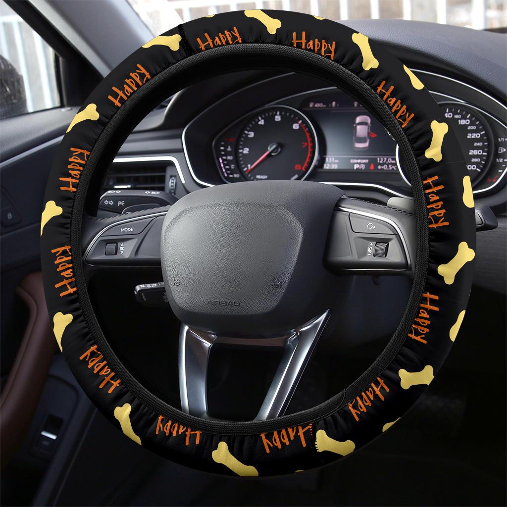 Premium Dog Foot Print Pattern Steering Wheel Cover for Cars