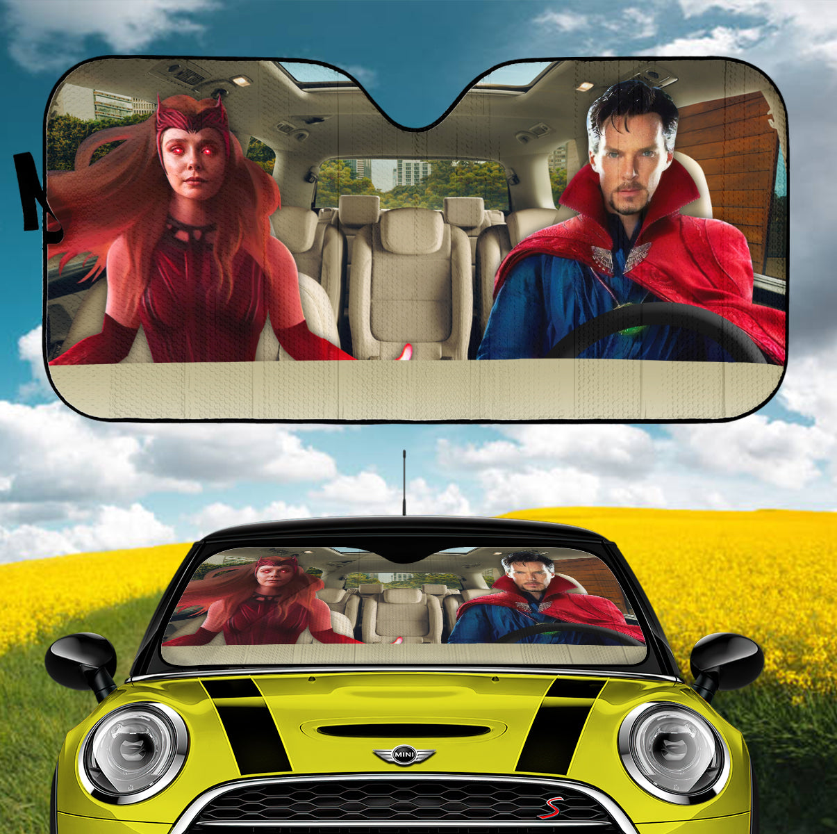 Dr Strange Wanda Car Sunshades - Auto Shade for Vehicle Protection