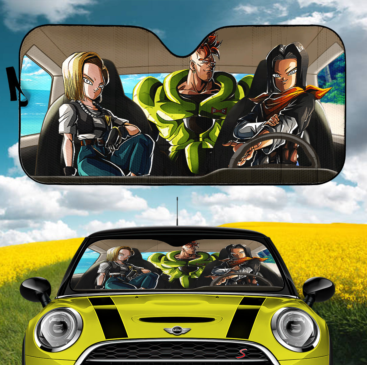Dragon Ball Android 16 17 18 Car Sunshades for Auto Protection