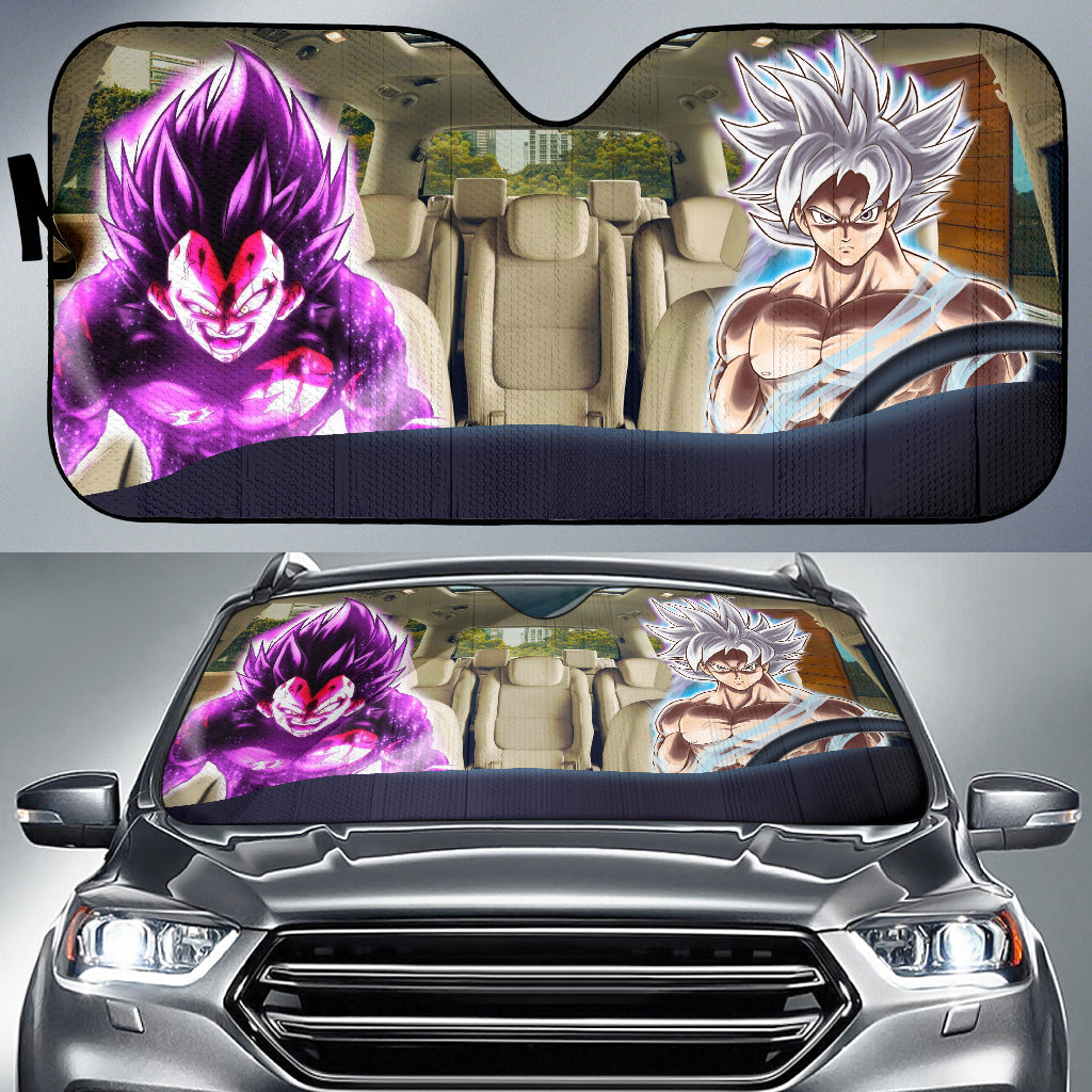 Goku Ultra Instinct and Vegeta Ultra Ego Car Sunshades for Auto