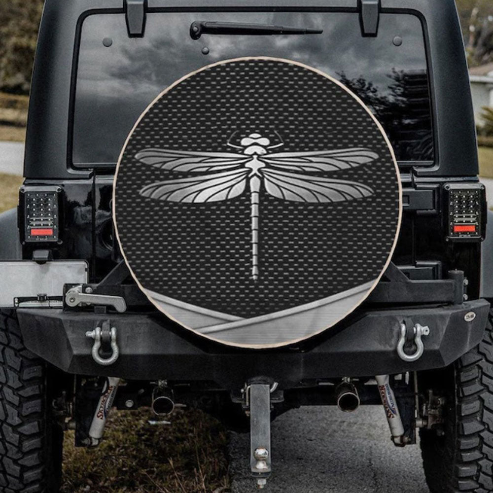 Dragonfly Art Gift for Campers - Jeep Car Spare Tire Cover