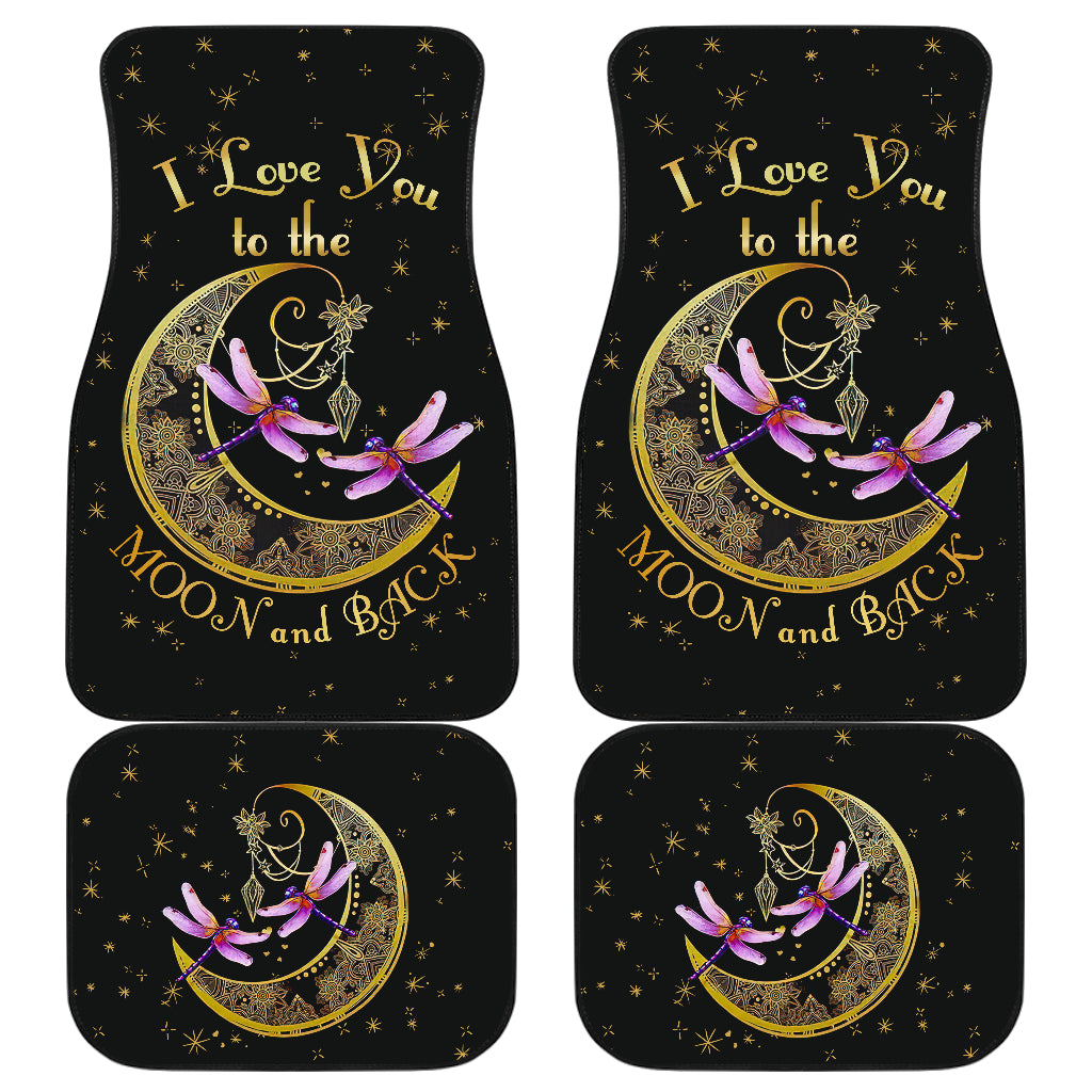 I Love You To The Moon Dragonfly Car Floor Mats Accessories