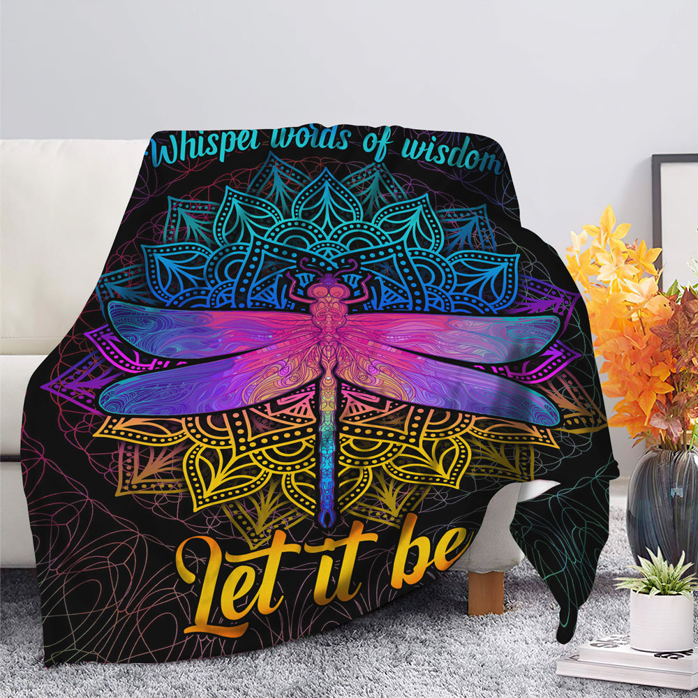 Dragonfly Mandala Let It Be Cozy Premium Blanket for Home Decor