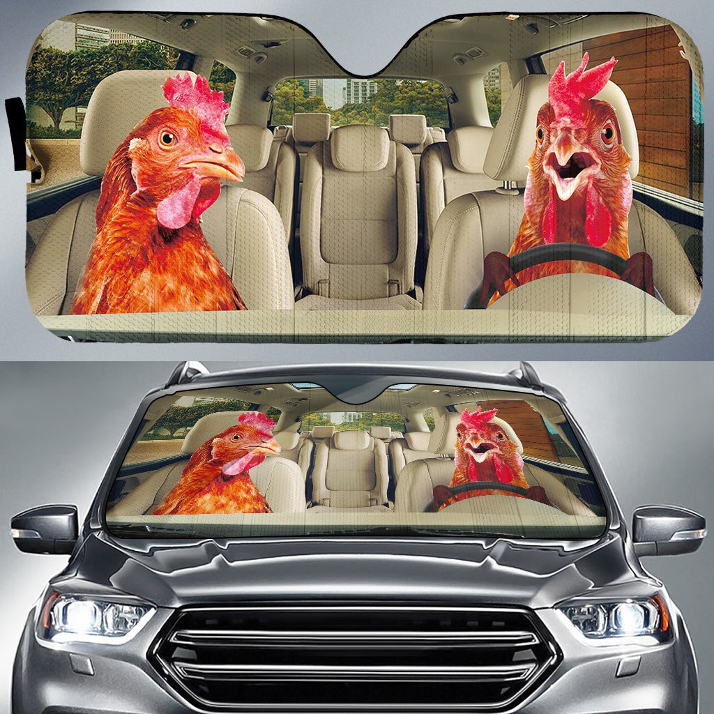 Driving Chickens Auto Sunshades for Car Windshield Protection