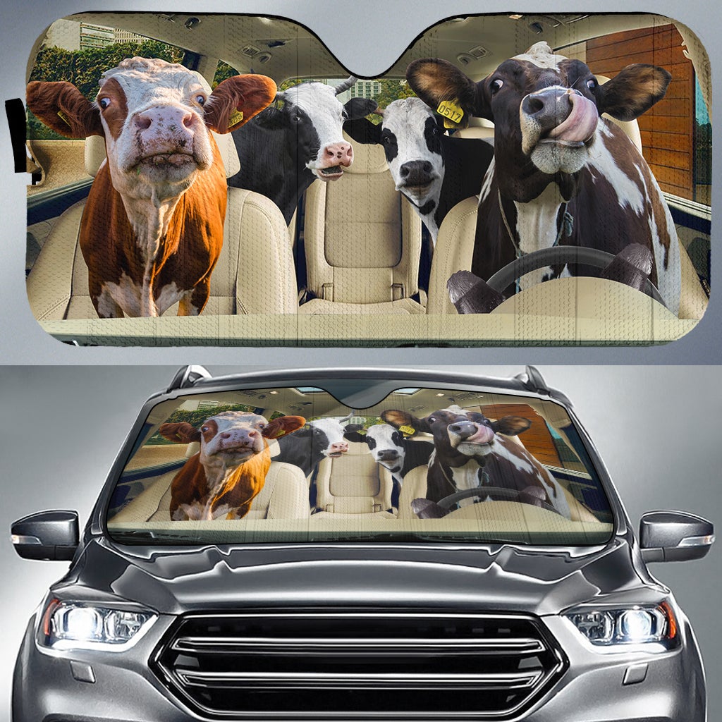 Funny Dairy Cows Car Sunshades for Auto Protection and Style